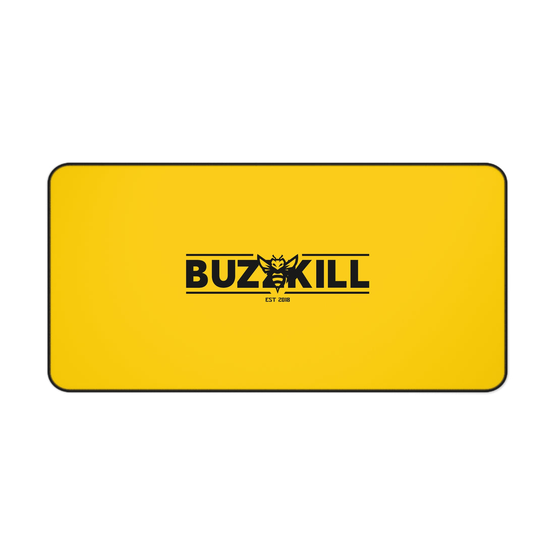 BuzzKill Yellow Desk Mat — Large Gaming/Work Desk Pad with Logo