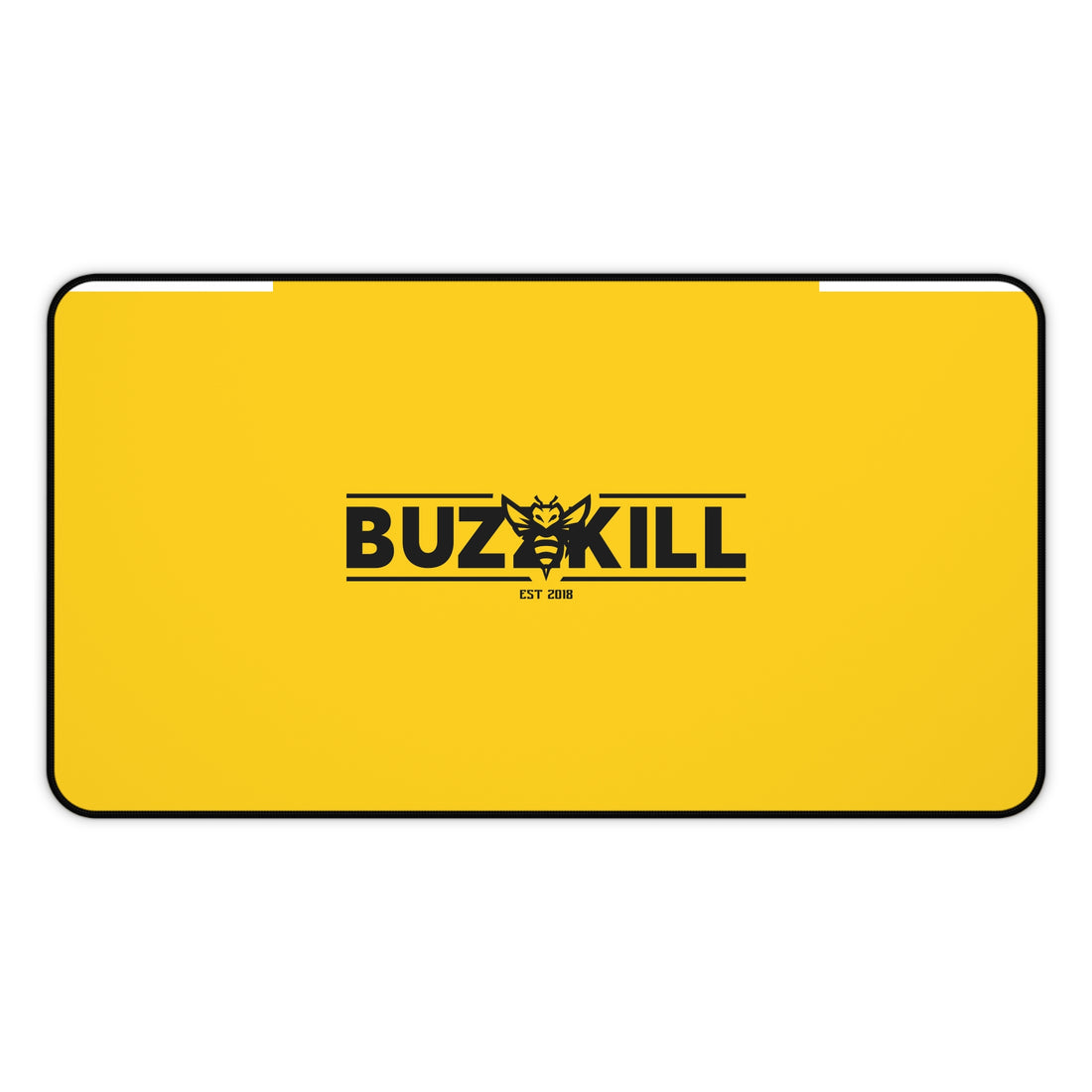 BuzzKill Yellow Desk Mat — Large Gaming/Work Desk Pad with Logo