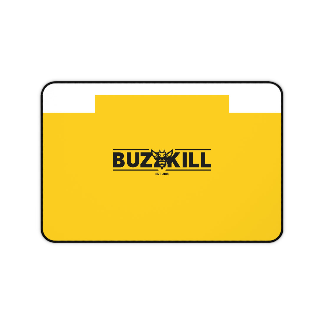 BuzzKill Yellow Desk Mat — Large Gaming/Work Desk Pad with Logo