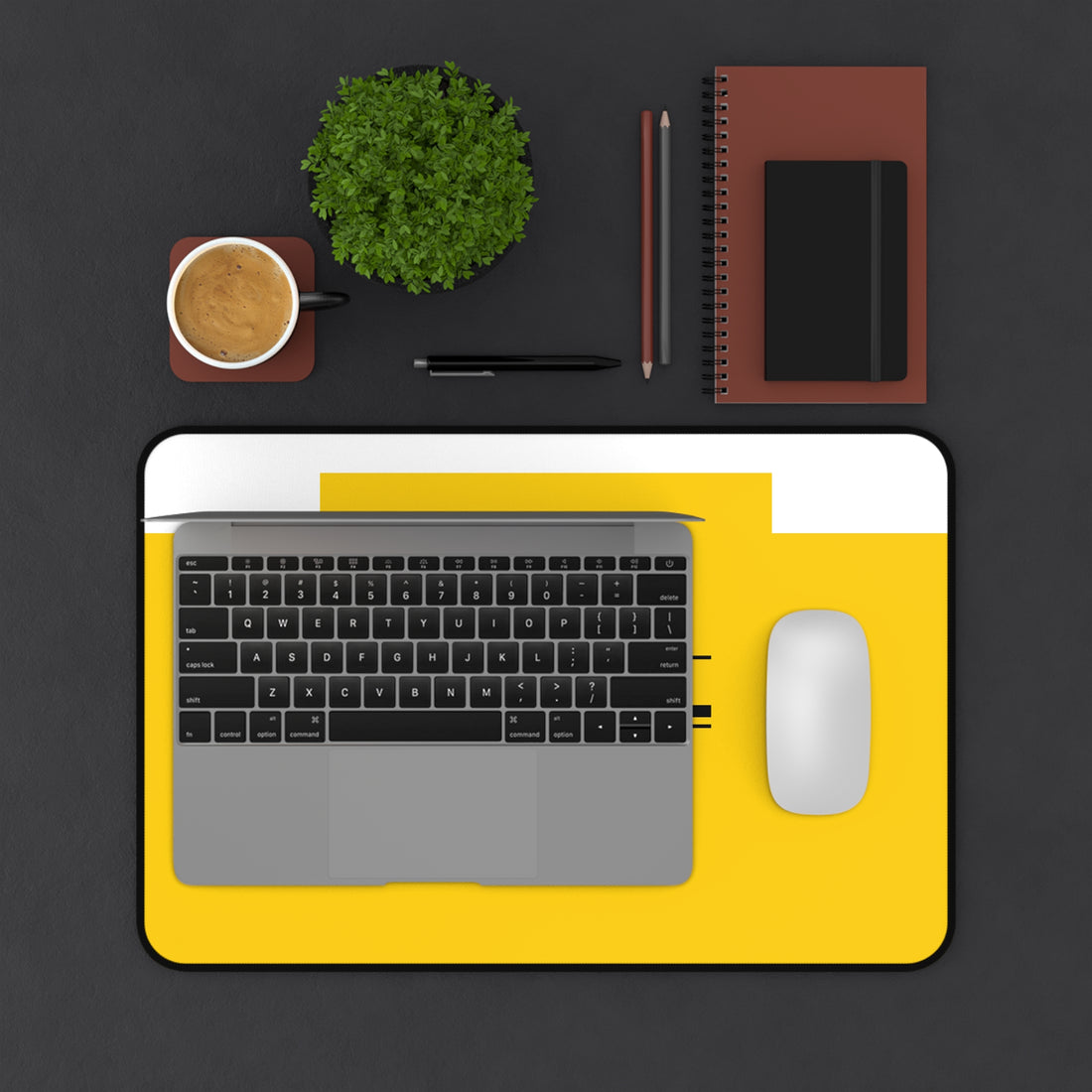 BuzzKill Yellow Desk Mat — Large Gaming/Work Desk Pad with Logo
